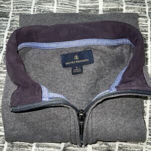 Brooks Brothers 1/4 Zip Pullover Sweater Men’s Size Medium Gray Long Sleeve